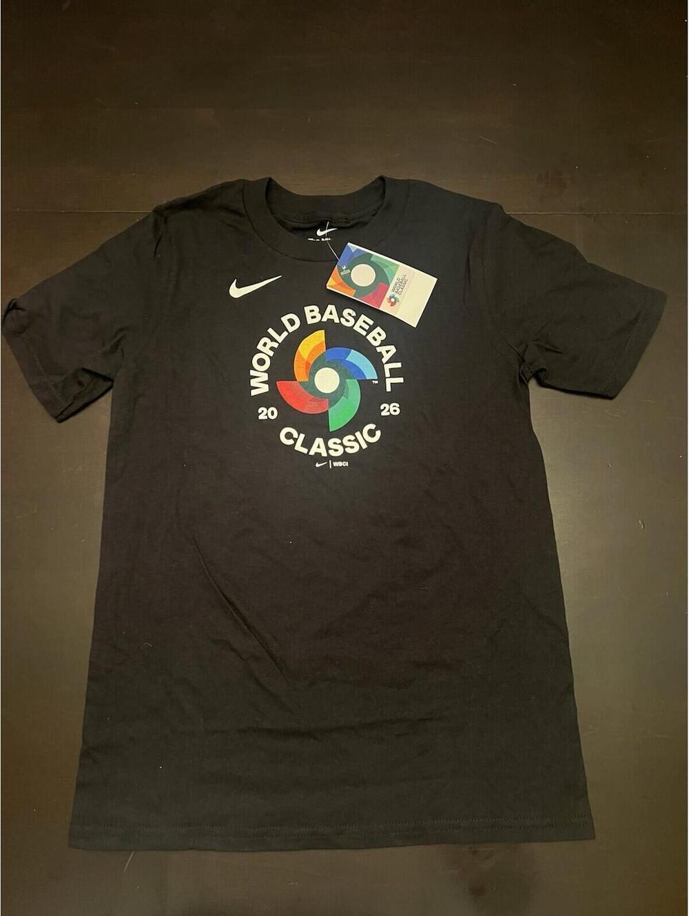 Nike World Baseball Classic 2026 Logo T-Shirt Youth Medium 10-12 Black NWT